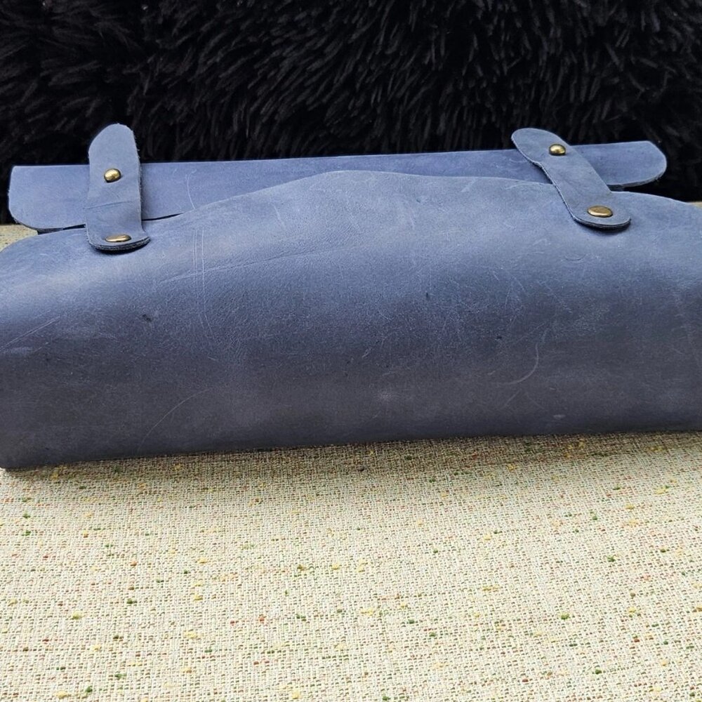 Genuine Leather Tissue Box Handmade Blue Leather Box for Tissue New - Picture 12 of 14